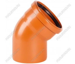 Отвод 45° НПВХ Aquaviva, d110 мм Отвод 45° НПВХ Aquaviva, d110 мм