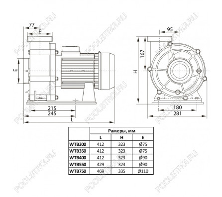 Насос WTB400 (WTB300T). без префильтра. 64м³/час. 380В